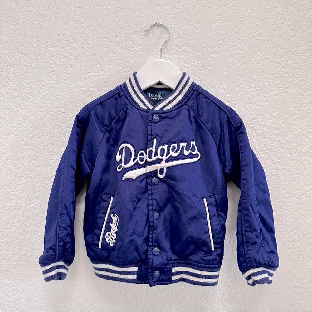 Ralph Lauren x LA Dodgers Kids Satin Blue White Jacket 3T